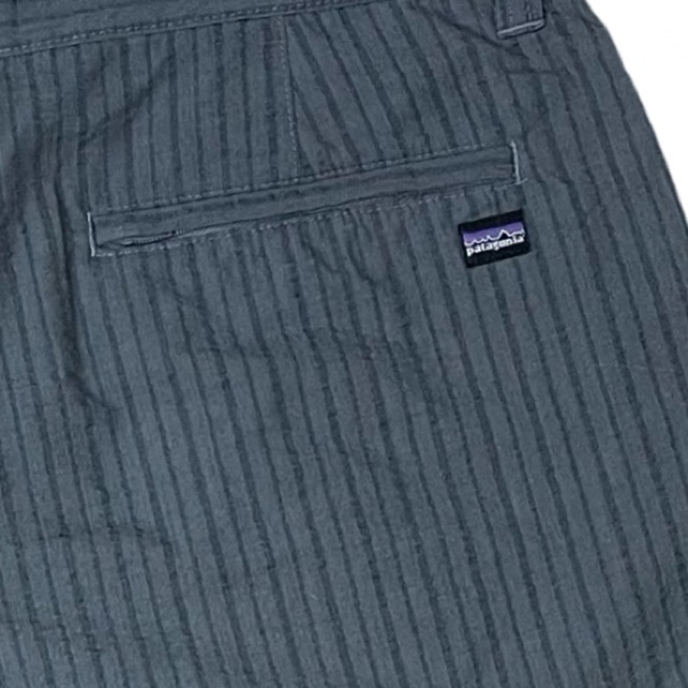 Patagonia Men’s Organic Cotton Gray Striped Seer Sucker Shorts 10” inseam EUC - Picture 4 of 5